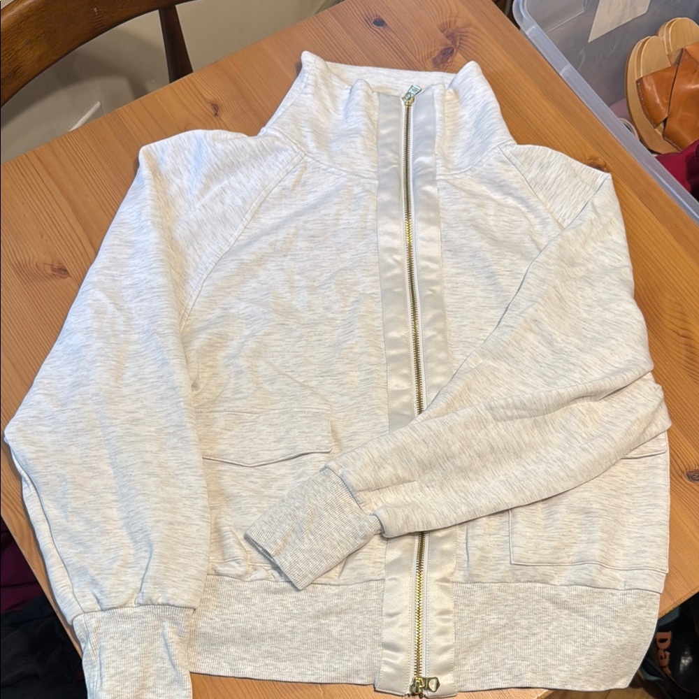 Varley Light Gray Zip-Up Sweatshirt